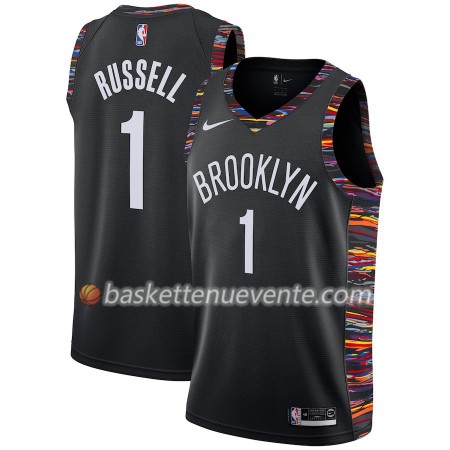 Maillot Basket Brooklyn Nets D'Angelo Russell 1 2018-19 Nike City Edition Noir Swingman - Homme